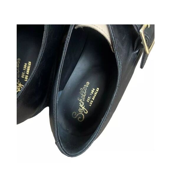 Seychelles Womens Catch Me Black/Cream Two-Tone Leather Loafers Size 9 - Picture 7 of 8